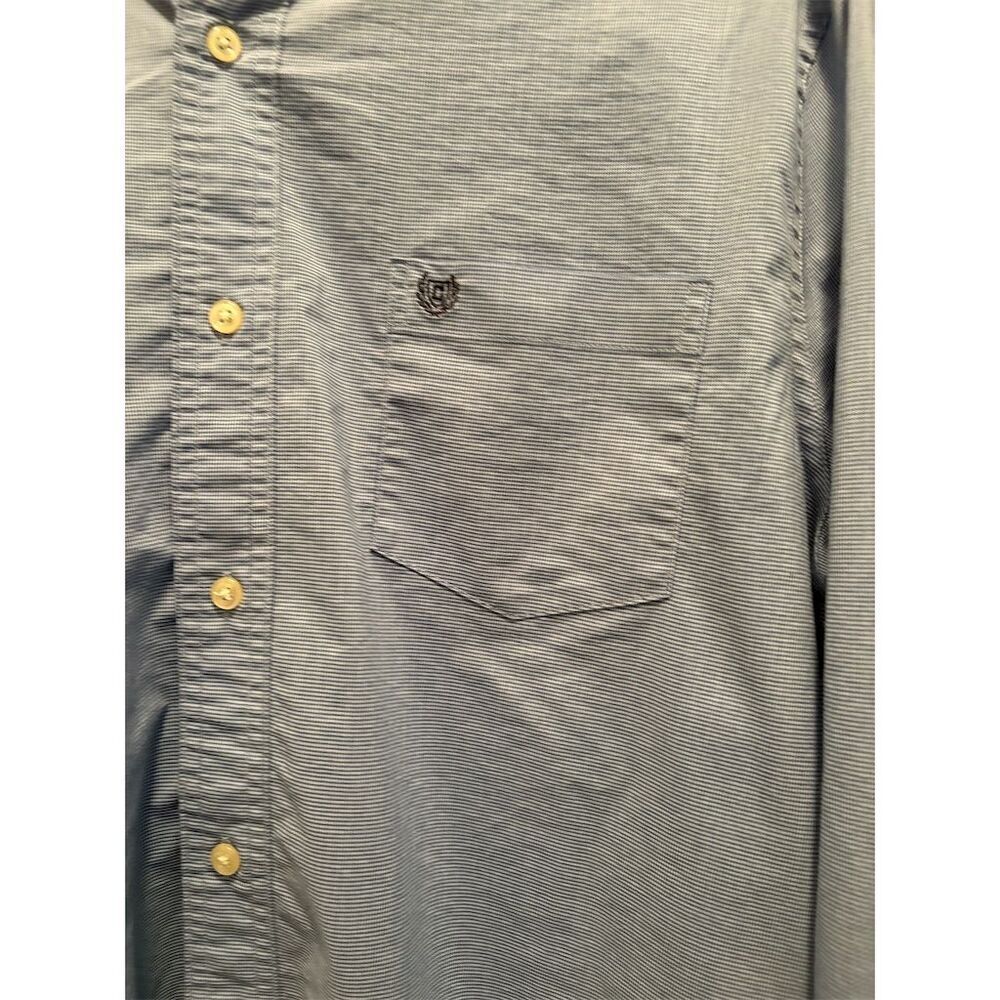 Chaps Men's L Blue  Stretch Button-Up Shirt Long Sleeve Casual - Picture 2 of 8